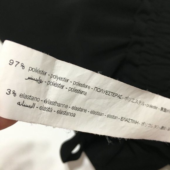 ZARA Baggy Elastic Waist Front Tie Cropped Slit Side Hem Black Size M Pu… - Picture 10 of 16